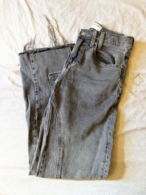 High-Rise black Frayed Hem Jeans